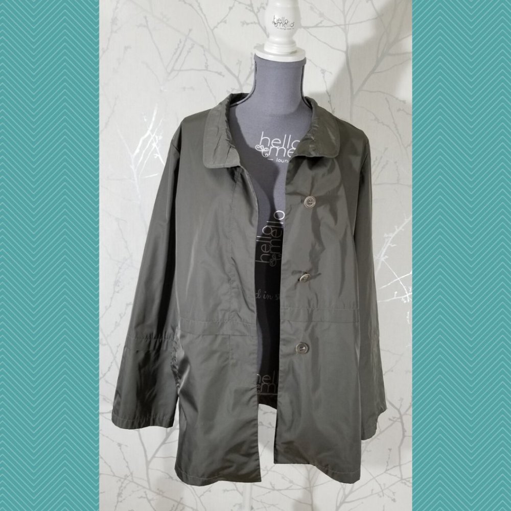 Cinzia Rocca Metallic Gray Button Front Coat - Picture 6 of 7